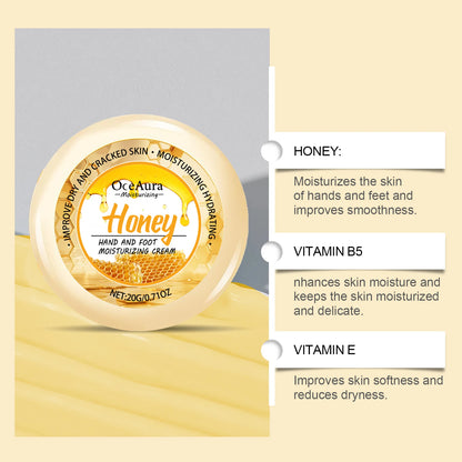 Honey Hand Foot Moisturizing Cream Nourishing Softens Cuticles Anti Dry Cracked Smooth Moisturizing Hand Foot Care Cream
