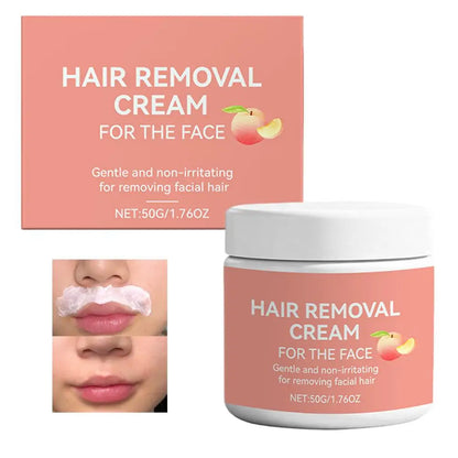Facial Hair Removal Cream, Natural Aloe Vera Quick Gentle Fast-Acting Hair Remover Cream for Face & Lip, Moisturizing & Soothing