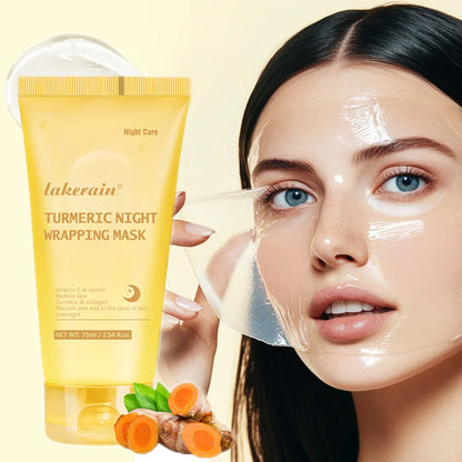 Collagen Peel Off Facial Mask Overnight Wrapping Pack Elasticity Hydration Care Reduces Sagging Dullness Hydrolyzed Collagen For