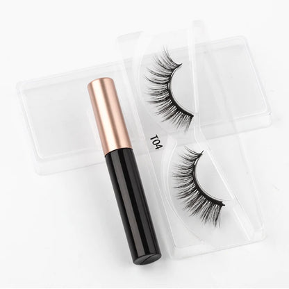 Hot 1/3Pairs Magnetic Eyelashes Soft False Lashes Repeated Use Mink Lashes Waterproof Liquid Eyeliner Tweezer Eyelash Makeup Set