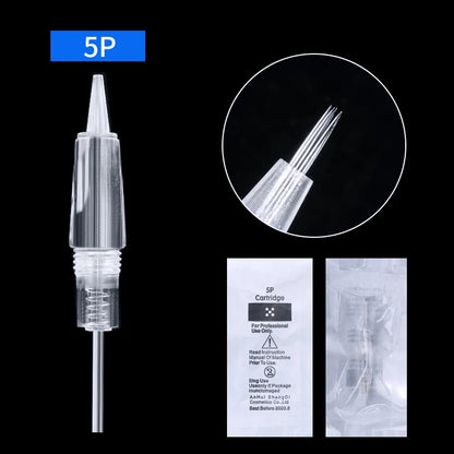 5/10PCS Permanent Makeup Disposable Screw Tattoo Needle 1D 3P 5F Microblading Needles Eyebrow Shading For PMU Tattoo Machine