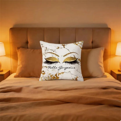 1PC Non Core Ins Style Beauty Makeup Eyelash Peach Skin Pillow Case Square Pillow Case Sofa with Pillow Case for Home Use