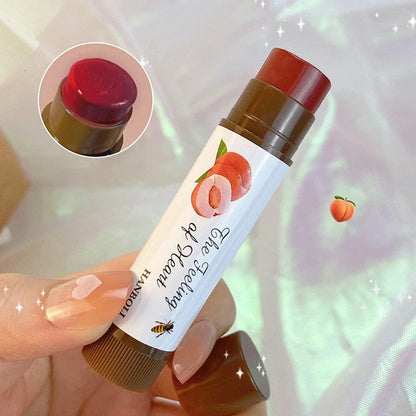 4 Colors Colored Lip Balm Cute Fruit Moisturizing Lip Tint Long Lasting Peach Red Lipstick Waterproof Women Lips Makeup Cosmetic
