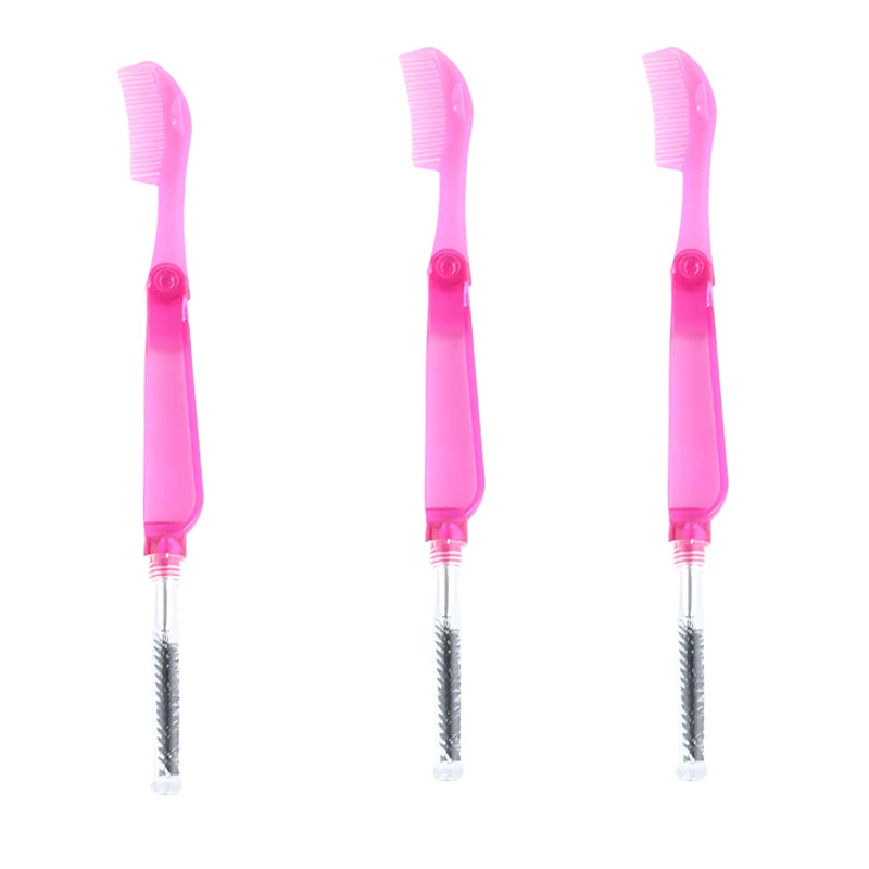 3PCS Stainless Steel Dual-Ended Eyelash Comb & Eyebrow Brush – Makeup Artist-Recommended Beauty Tool