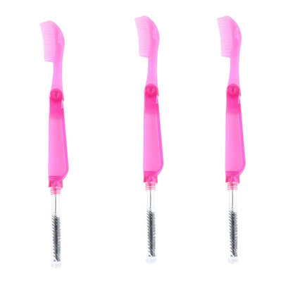 3PCS Stainless Steel Dual-Ended Eyelash Comb & Eyebrow Brush – Makeup Artist-Recommended Beauty Tool