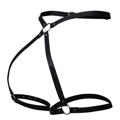 Ladies' punk style bondage art adjustable circular cuffs&thigh straps, essential for intimate role-playing