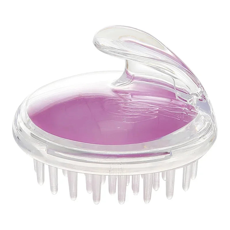 New crystal clear shampoo brush scalp massager hair growth shampoo brush silicone head massage brush home cleaning massage