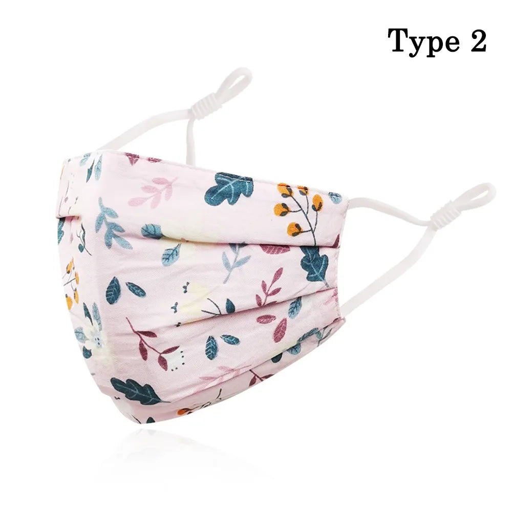 Breathable Cotton Printing Mask Fashion Washable Anti-UV Riding Face Mask Skin-Friendly Anti Dust Sunscreen Mask Outdoor Sports