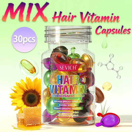 MIX Hair Vitamin Capsule Keratin Oil Fast Restore Soft Smooth Shiny Hair Care Nourish Repair Hair Damaged Splitting Treatment