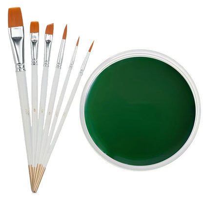 30g Professional Face Paint with 6 Brushes Body Paint Oil Face Painting Makeup Safe for Kids and Adults Split Color