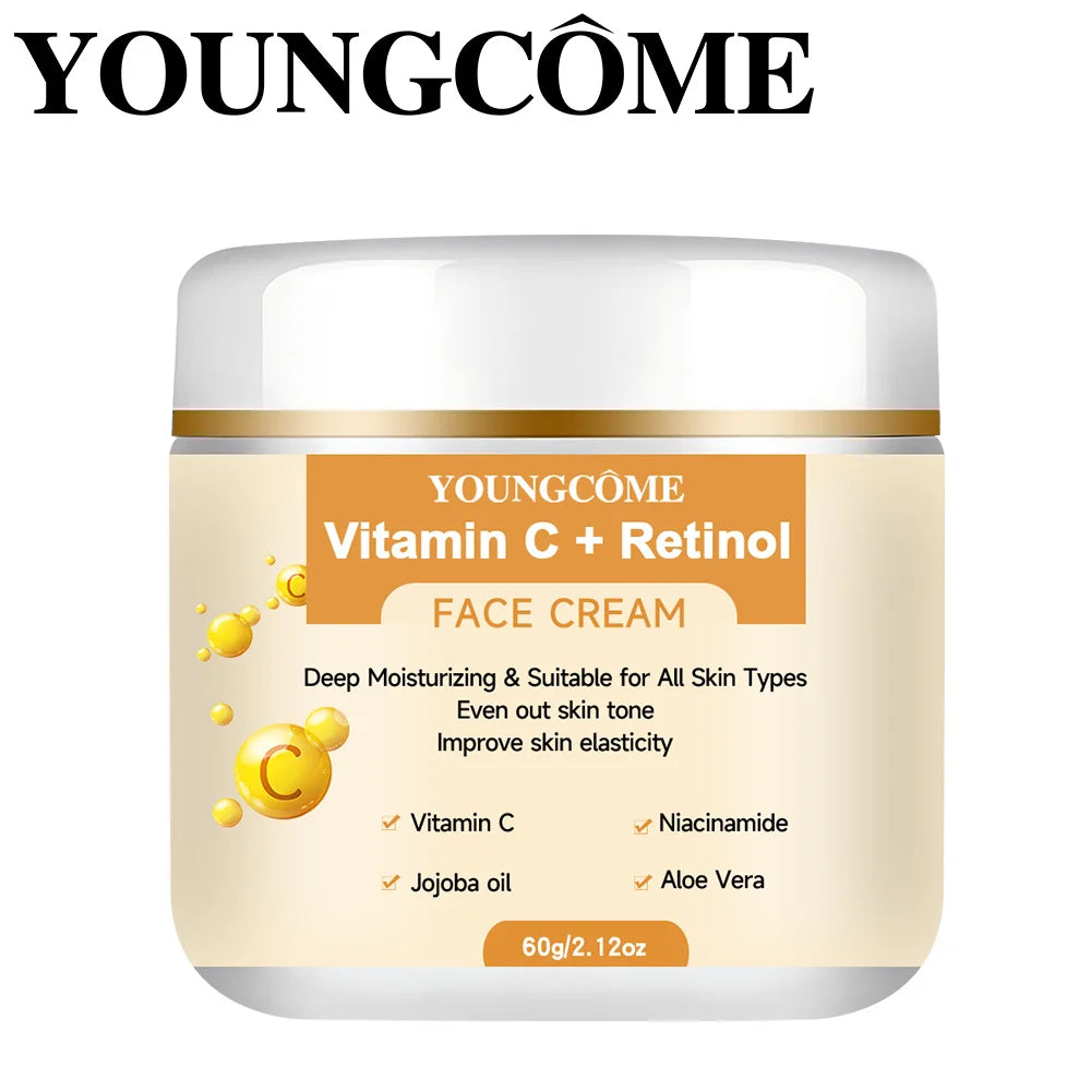 YOUNGCOME Retinol+vitaminC Deep Moisturizing and Firming Face Cream Dark Spots Removal Firming Anti Aging Repair Skin Care