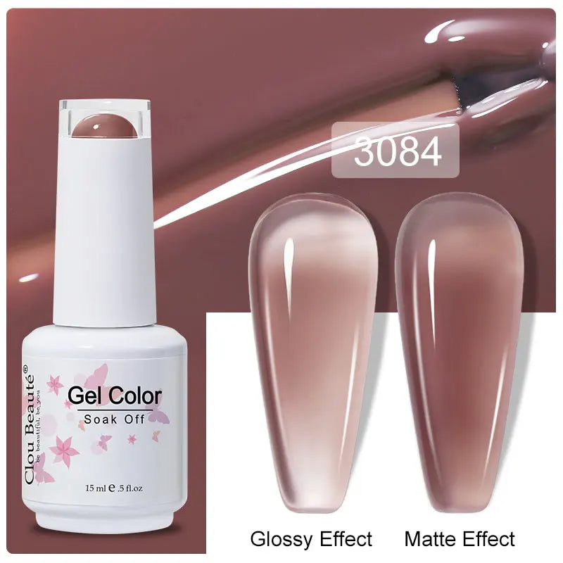 Clou Beaute 15ml Nail Gel Polish Warm Color Dark Red Brown Semi Permanent Nail Art Manicure Soak Off LED UV Varnishes Lacquer