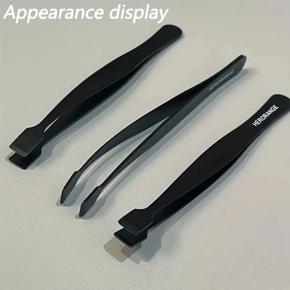 2Pcs Eyelash Tweezer Set Lash Pick Up Clip Pointed Flat Clip Lash Grafting Item Lower Eyelashes Applicator Portable Makeup Clamp