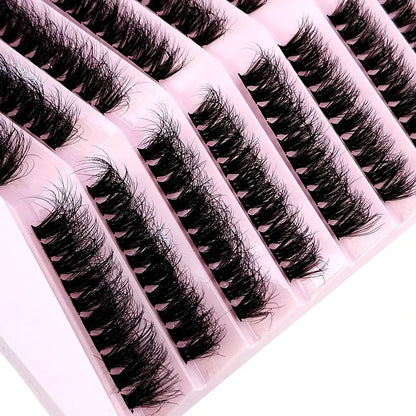 New 8 Rows Mink Eyelashes Natural Bundles Eyelash Extension 3D Russia Volume Individual Eyelash Cluster Makeup Tools Lashes