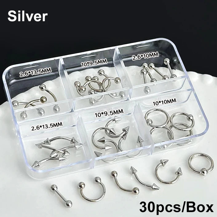Gun Black Square Rivet Metal Round Ball Cone Alloy Fork Spoon Punk Stars Bowknot Pearl Nail Art Accessories Decorations Manicure