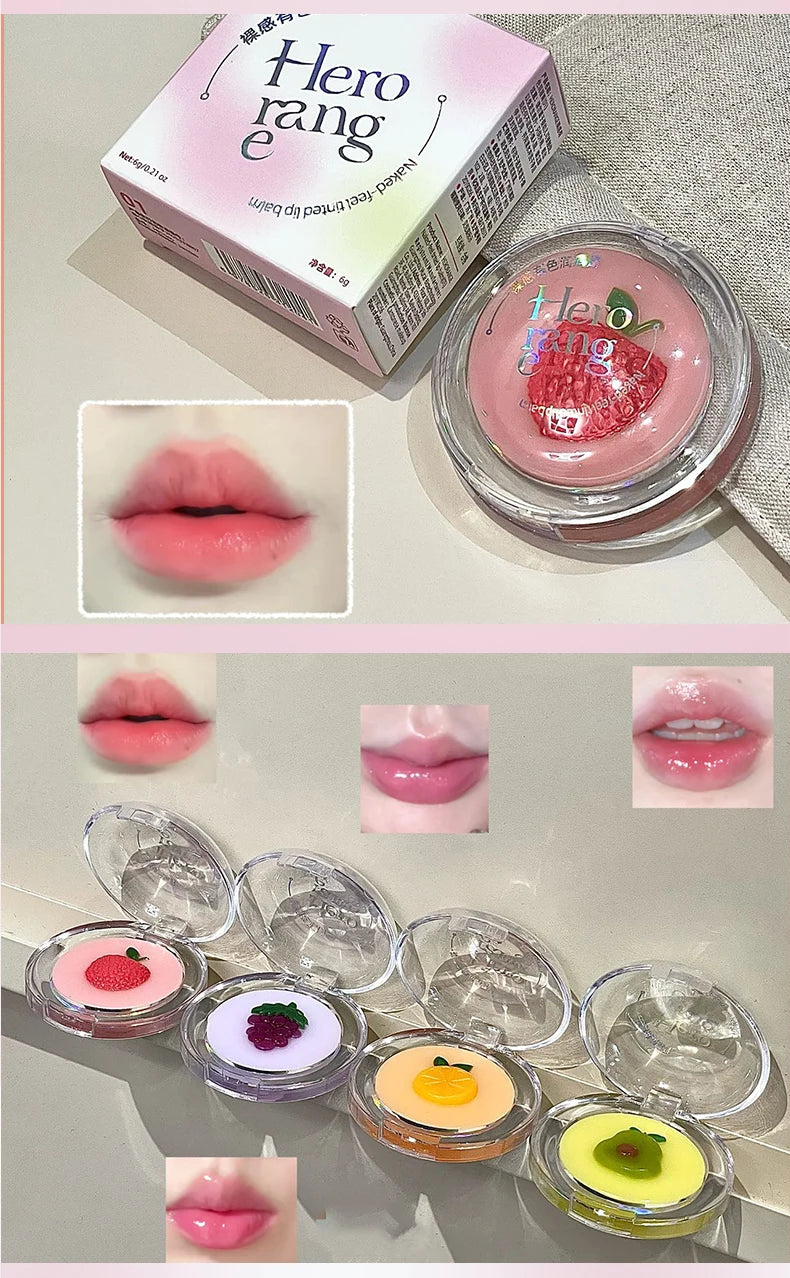 Herorange Nude Tinted Lip Balm Moisturizing Anti-Drying Autumn and Winter Lip Care Lightens Lip Lines Color-Changing Lip Balm