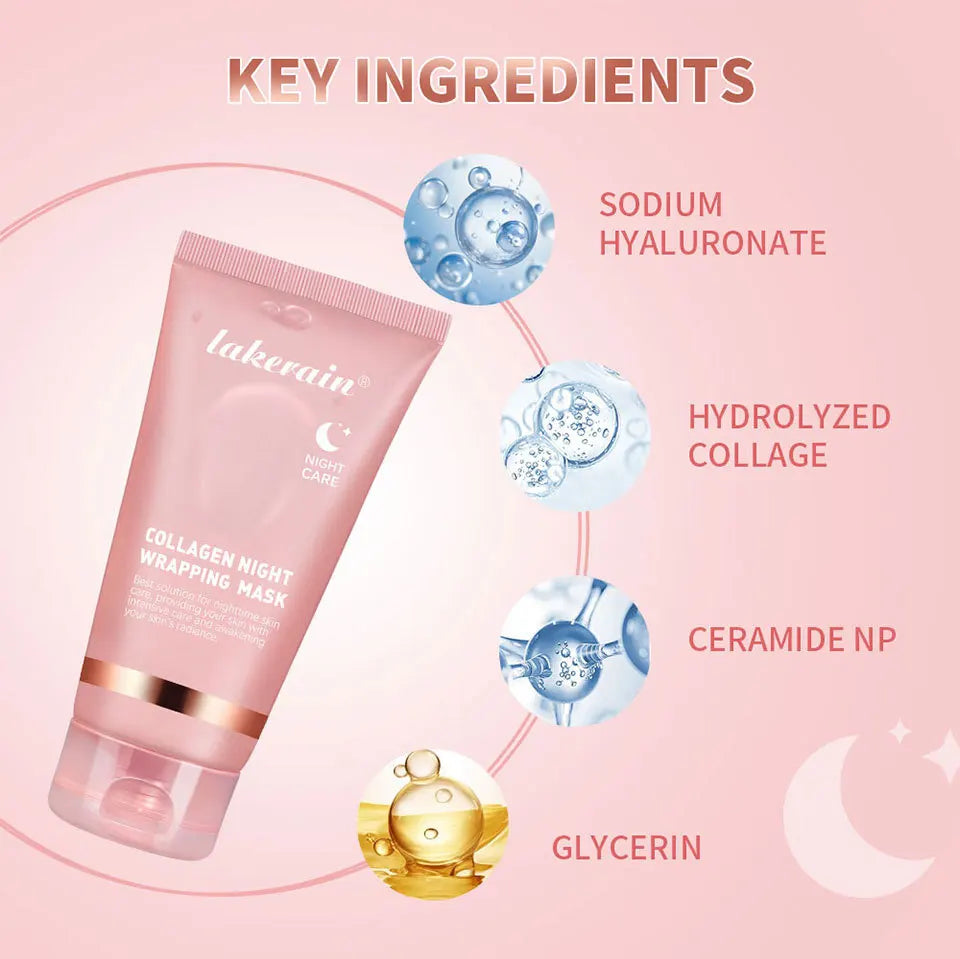Collagen Peel Off Face Mask Deep Hydration Skin Firming Night Treatment For Youthful Glow