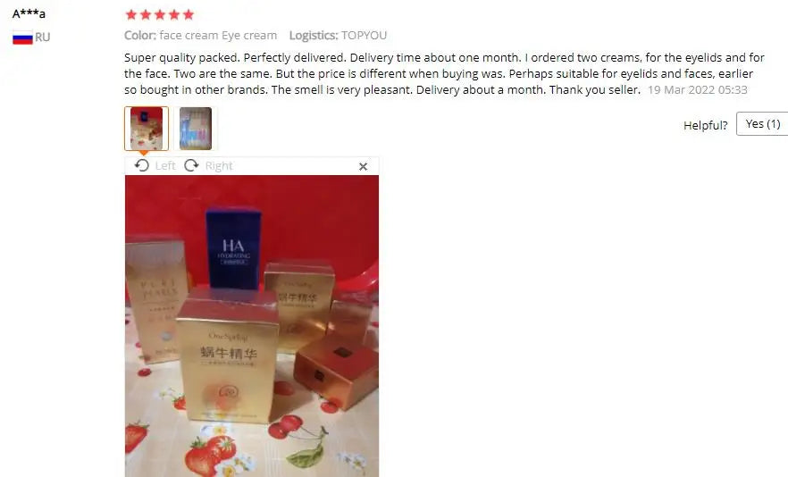 OneSpring Snail Cream Nourishing Anti Wrinkle+Gold Eye Cream Removal Dark Circles Eye Bag Repair Moisturizing Faical Skin Care