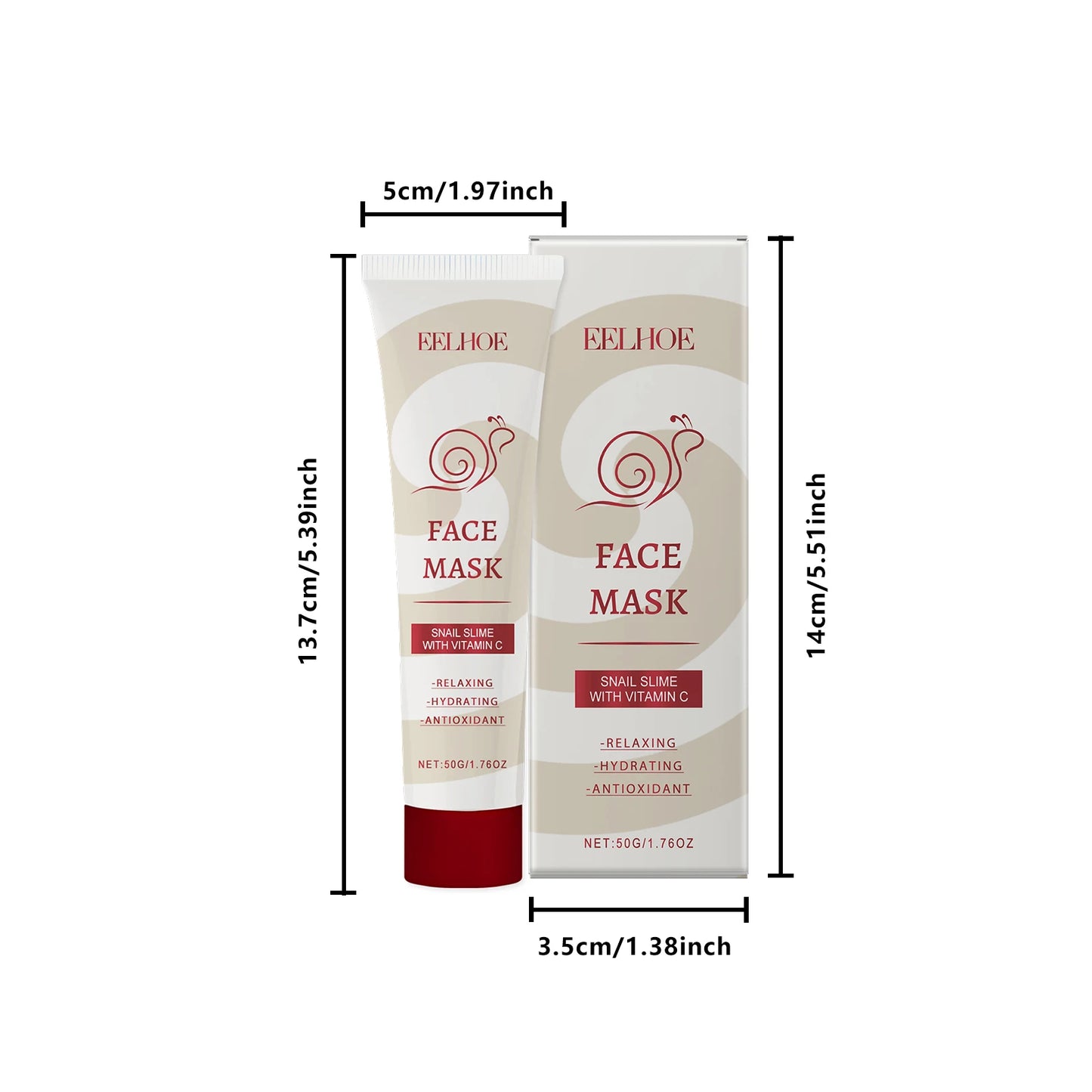 Snail Vitamin C Smear Mask Hydrating Firming Pore Refining Facial Care Fade Spots Blemishes Brightening Gentle Face Skincare