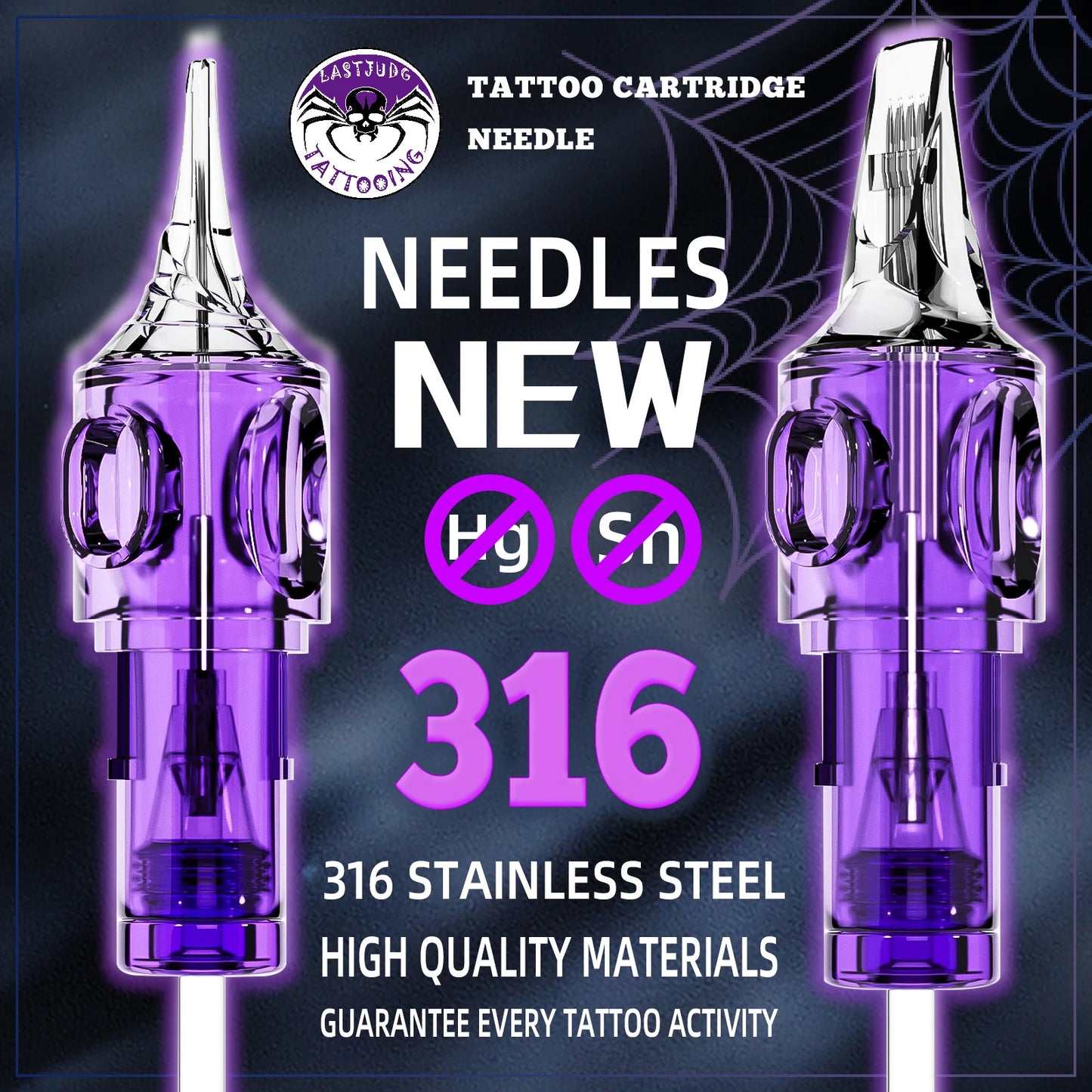 LASTJUDG Tattoo Needles 20PCS Disposable Tattoo Needles RL RS M1 RM Permanent Makeup Tattoo Cartridge Needle For Tattoo Pen