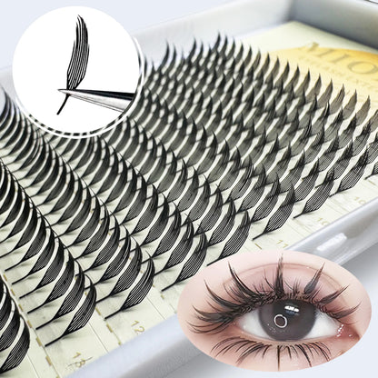 Anime Spire Eyelash Extension Feather Shape C/D Curl Premade Fans Tower Lashes Soft Lightweight Manga Effect False Lashes Makeup