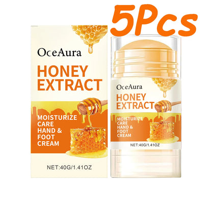Honey Foot Care Cream Stick Nourishing Balm for Dry Cracked Feet Heel Exfoliation Softening Skin Ultra-Hydrating Hand Foot Balm