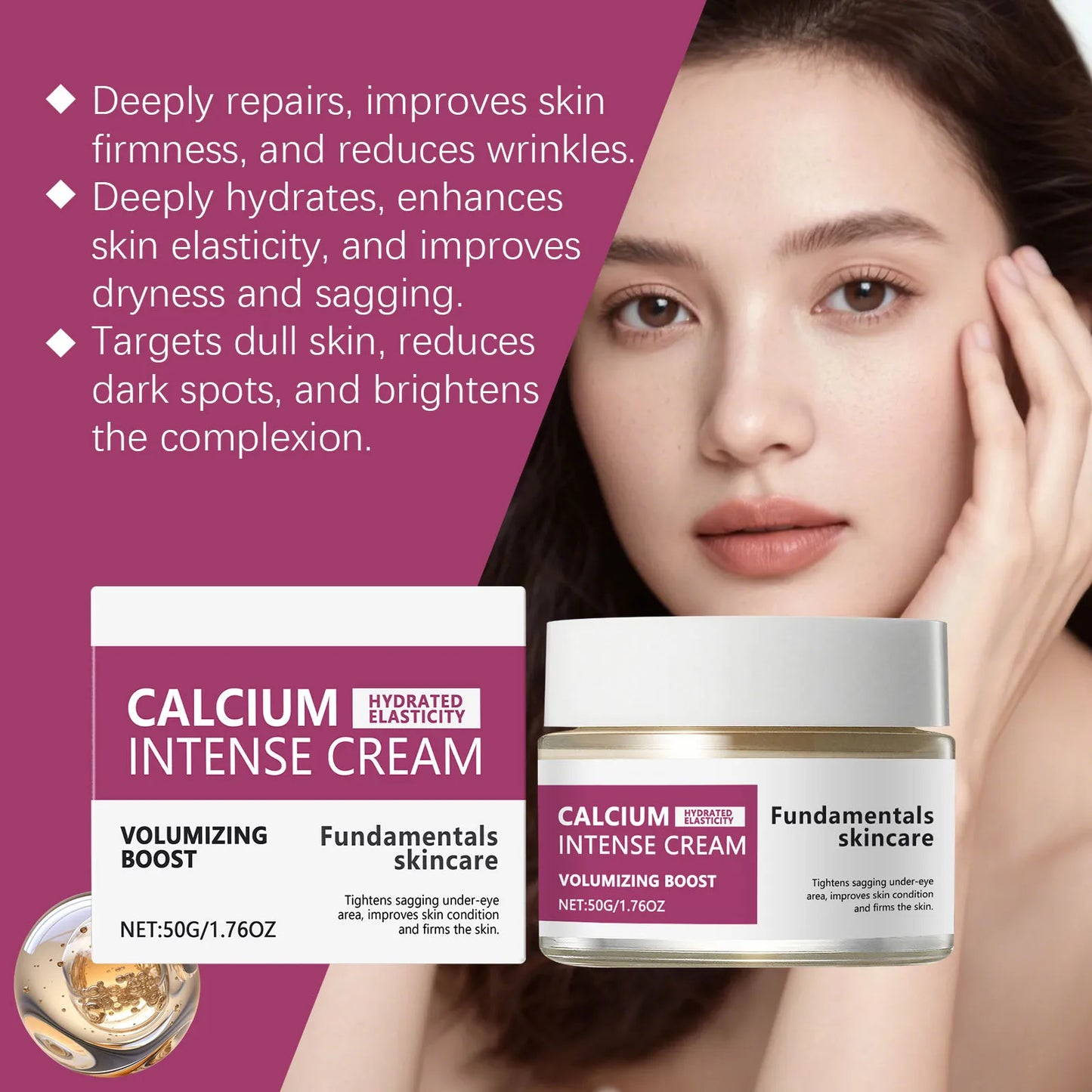 Tremella Moisturizing Face Cream Promote Collagen Production Repair Skin Barrier Improve Skin Sagging Nourishing Facial Lotion