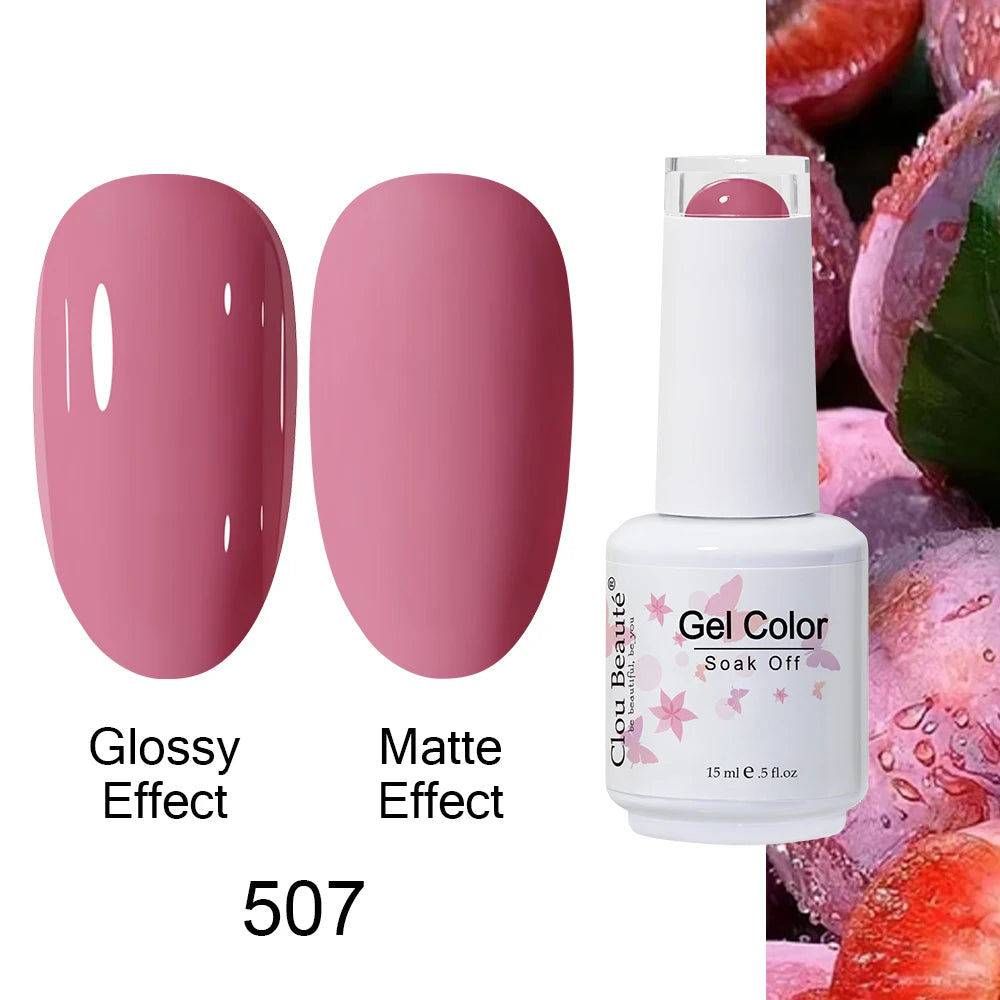 Clou Beaute 15ml Nail Gel Polish Warm Color Dark Red Brown Semi Permanent Nail Art Manicure Soak Off LED UV Varnishes Lacquer
