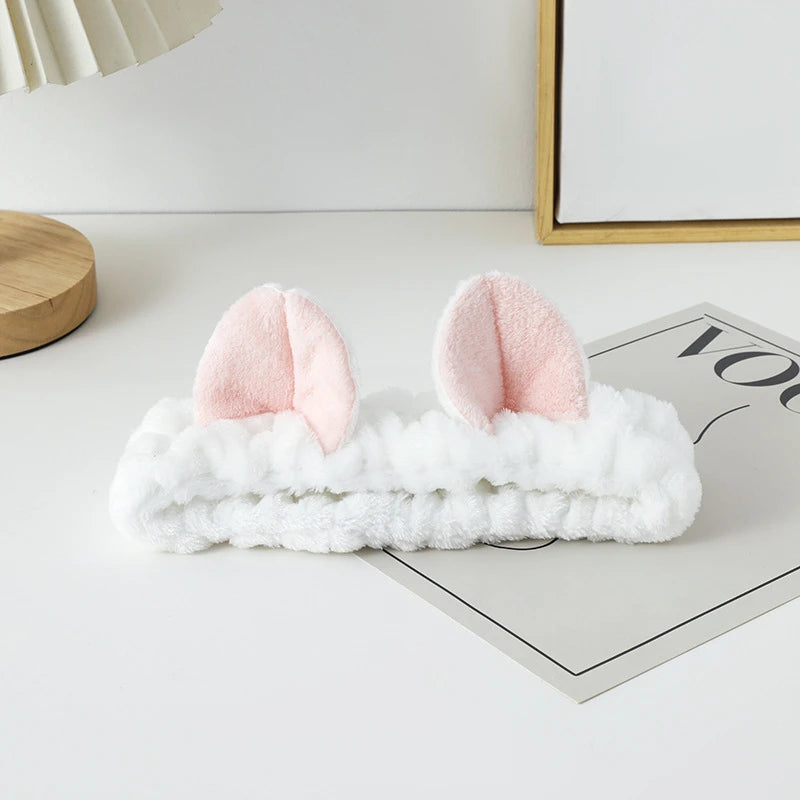 Hairband Cat Coral Plush Headband Cute Soft Hair Bow Headband Hairband Wash Hair accessories Elastic headband accessories