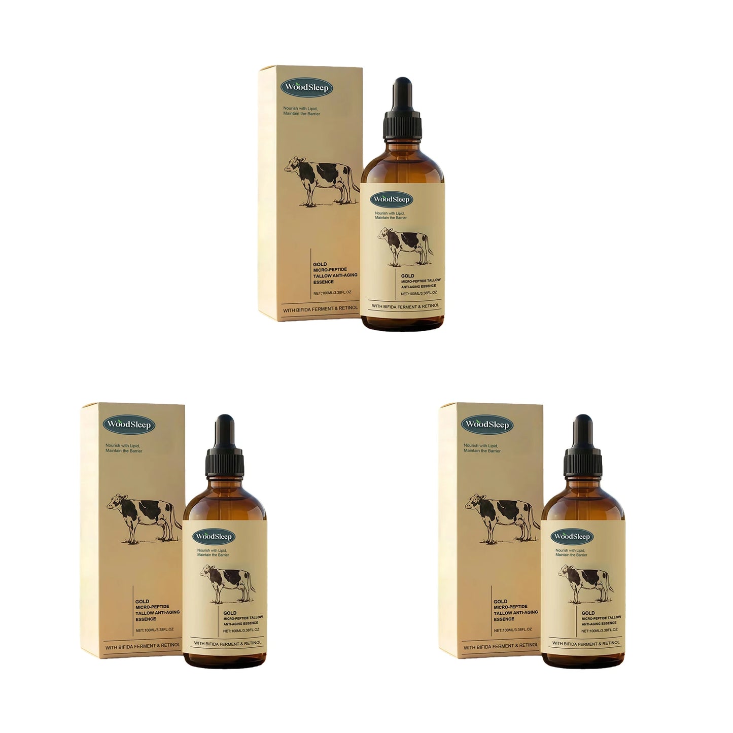 Beef Tallow Nourishing Serum Repair Dry Skin Soothing Brightening Glowing Fade Fine Lines Soft Rejuvenation Hydrating Face Serum