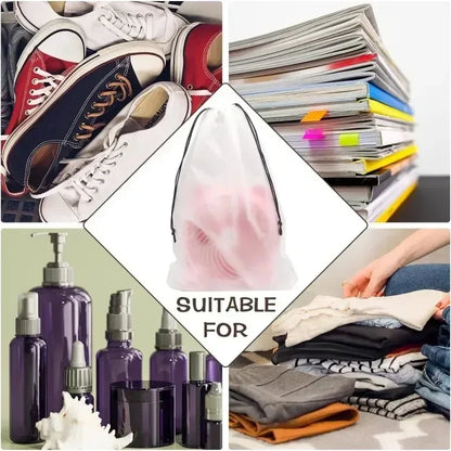 12/10pc Transparent Frosted Drawstring Bags Travel Waterproof Makeup Pocket Shoes Clothes Portable Underwear Organizer Pouch Bag