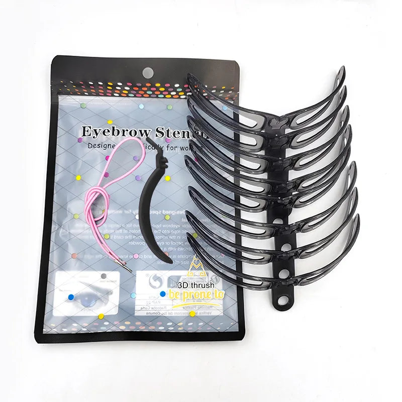 8 In 1 Reusable Eyebrow Stencil Beauty Makeup Brow Stamp Template Eyebrows Shape Set Eye Brow Makeup Tools
