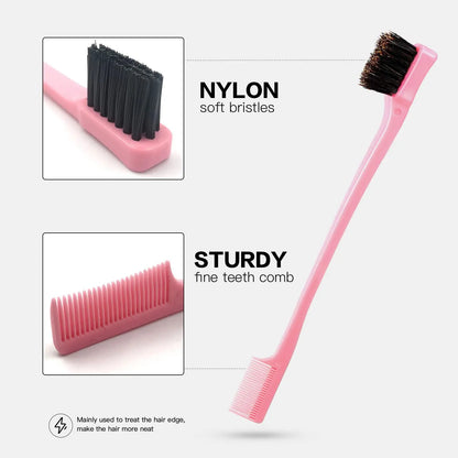 3 Pcs Styling Brush Set: Hair Brush with 3 Rows, Dual Edge Brush, and Sturdy Parting Comb for Brushing and Slicking Hair