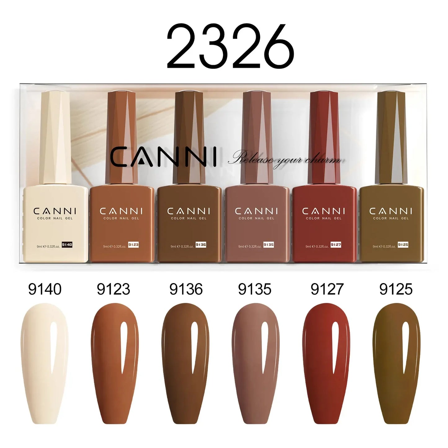 9ml CANNI TPO FREE HEMA FREE Ultra Consistency Nail Gel Polish Set Round Brush Semi Permanent Soak Off UV LED Gel Nail Kit