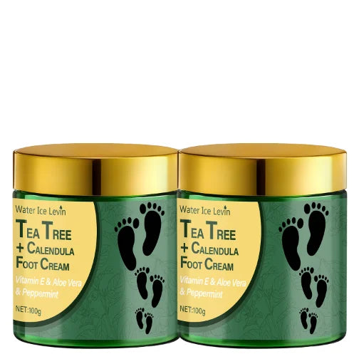 Tea Tree & Calendula Foot Cream with Vitamin E & Aloe Vera, Hydrates & Soothes Feet, Lightweight Non-Greasy Formula.
