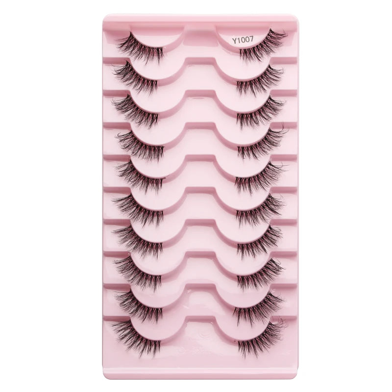 3/10 Pairs Half Lashes Cat Eyelashes Natural Long Handmade 3D Mink Lashes Makeup Tool Reusable Fake Eyelash maquillaje Faux Cils