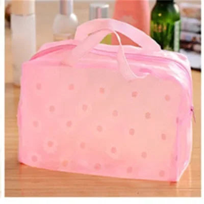 Translucent Handbag Organizer Makeup Travel Cosmetic Bag Waterproof PVC Toiletry Kits Bathroom Storage Wash Bag Daisy Handbag