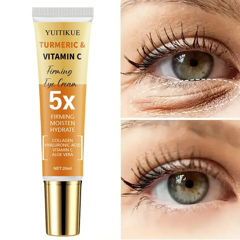 Turmeric & Vitamin C Firming Eye Cream 20ml - 5X Tightening, 30% Turmeric, Moisturizes & Smooths Eye Area