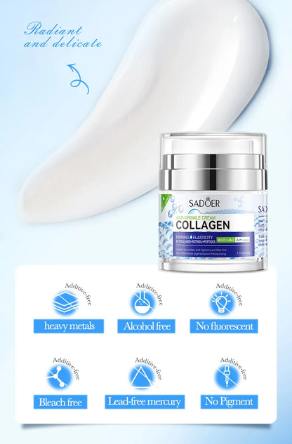 SADOER Vitamin C Collagen Face Cream Anti-aging Moisturizing Whitening Hydrating Facial Cream Day Creams Beauty Face Skin Care