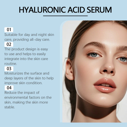 Hyaluronic Acid Serum Deep Moisturizing Facial Skin Essence Rejuvenating Enhances Elasticity Firm Nourishing Brightening Ampule
