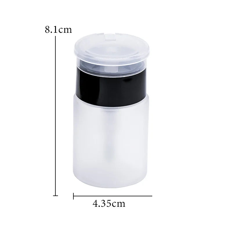 2Pcs Liquid Sub Bottling Bottle Empty Pump Dispenser Manicure Cleanser Acetone Bottle Liquid UV Gel Nail Art Pressing Bottles
