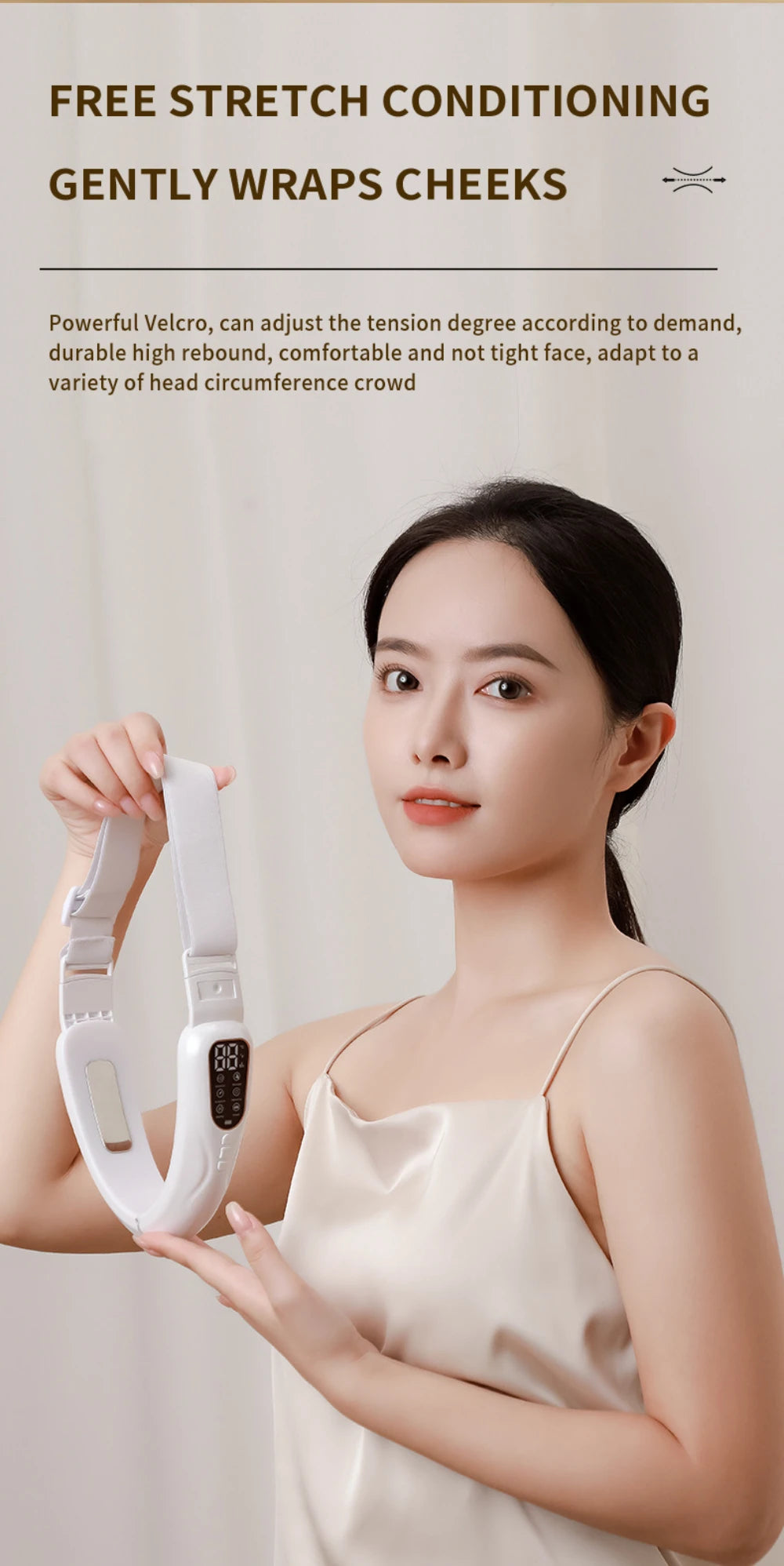 EMS Microcurrent Facial Device Rechargeable V-Lift Massager with Vibration Modes&Electrode Pads for Home Skincare and Contouring