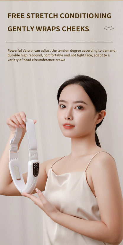 EMS Microcurrent Facial Device Rechargeable V-Lift Massager with Vibration Modes&Electrode Pads for Home Skincare and Contouring