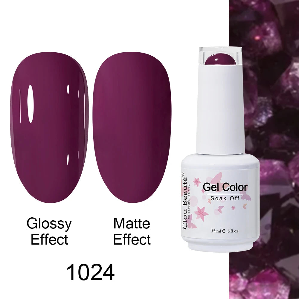 Clou Beaute 15ml Nail Gel Polish Warm Color Dark Red Brown Semi Permanent Nail Art Manicure Soak Off LED UV Varnishes Lacquer