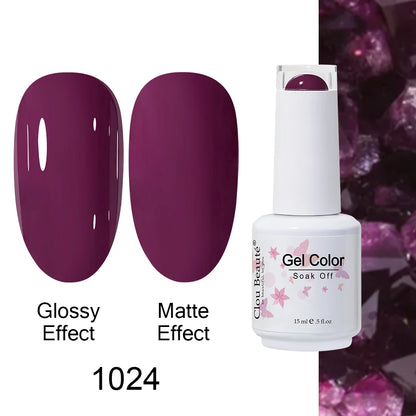 Clou Beaute 15ml Nail Gel Polish Warm Color Dark Red Brown Semi Permanent Nail Art Manicure Soak Off LED UV Varnishes Lacquer