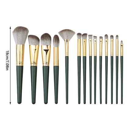14Pcs Soft Cosmetic Makeup Brush Set Eyeshadow Eyebrow Highlight Lip Brushes Multifunctional For Face Eye Makeup Beginner Tools