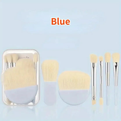 6Pcs Mini Makeup Brushes Set With Box Portable Cosmetic Powder Foundation Blush Blending Concealer Make Up Brushes Makeup Tool