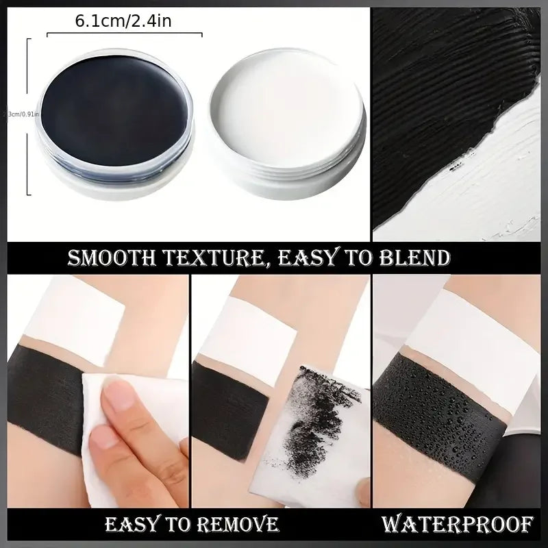 30g Professional Face Paint with 6 Brushes Body Paint Oil Face Painting Makeup Safe for Kids and Adults Split Color