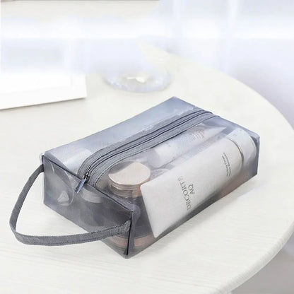 Mesh Toiletry Bag Travel Wash Bag Large Capacity Zipper Makeup Bag Skin Care Storage Bag Women Cosmetic Bag Korean Storage Bag