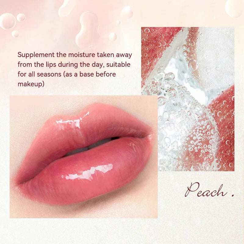 Peach Milk Honey Lip Oil Relieves Dry Moisturizing Lip Gloss Fades Lip Lines Water Light Lips Big Brush Head Cute